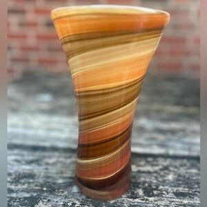 2009 Teleflora Retro MCM Art Glass Swirl Striped Multicolor Vase Z11